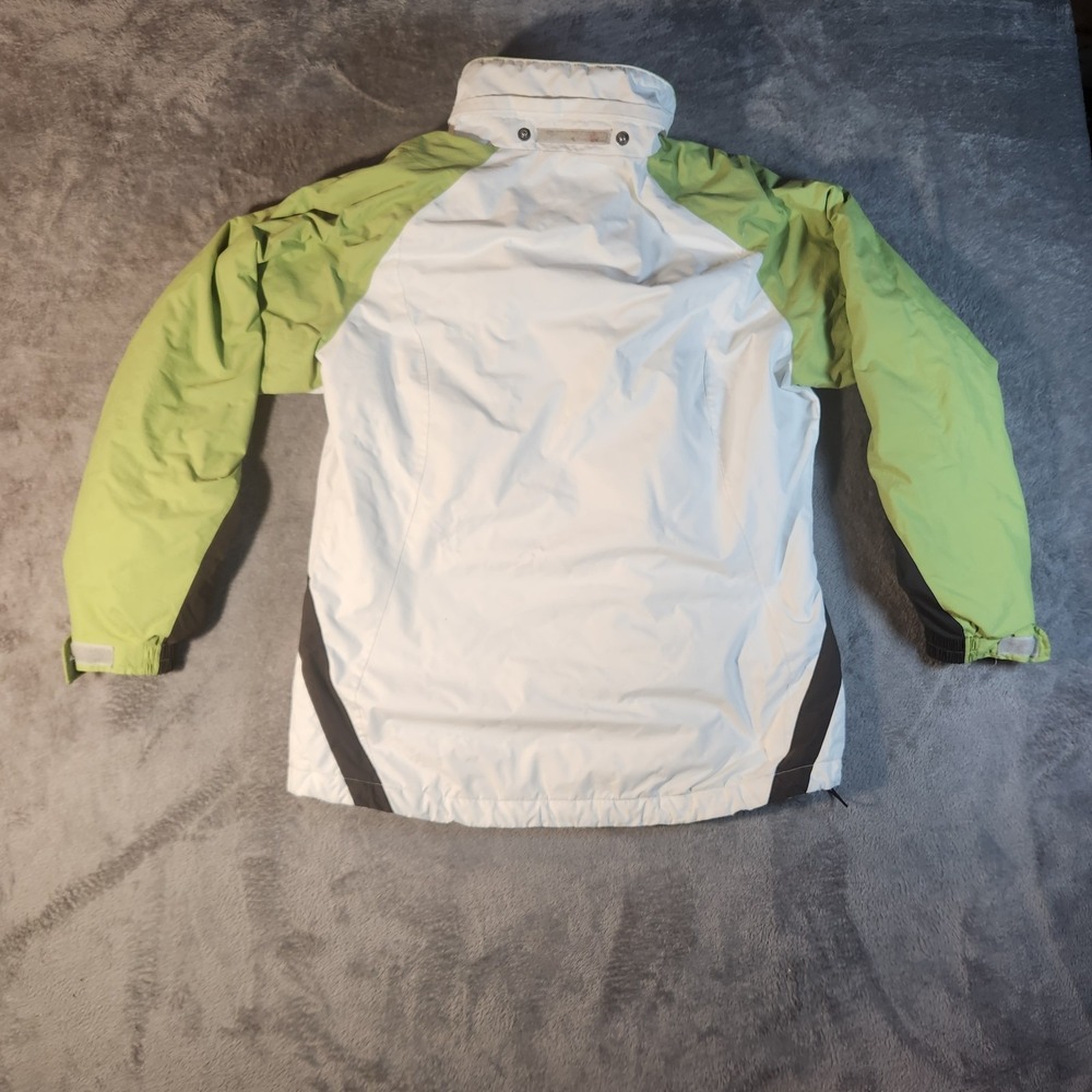 Columbia Jacket Womens Medium White Green Black Rain Waterproof Storm Dry Y2K - Picture 2 of 9